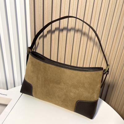 China ENGLAND STYLE factory wholesale genuine leather frosted high end ladies messenger portable shoulder bag for sale