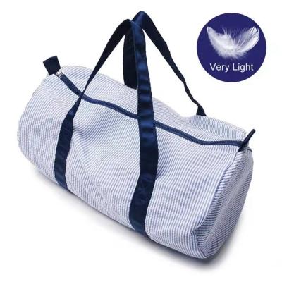 China Fashion factory direct travel bag cotton seersucker lightweight material weekend leisure bag for sale