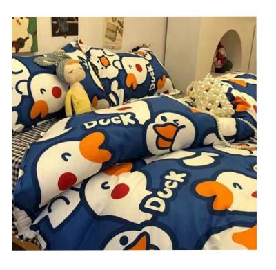 China 100% Polyester Anti-Static Customize Kids Sanding Bedspread Set Disappear Set Skin-Friendly Printed Bedding Set Microfiber Flat Sheet for sale