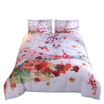 China Popular Digital 3D Bedding Set 100% Cotton/Polyester Graffiti Duvet Covers Nondisposable Set Bed Sheets for sale