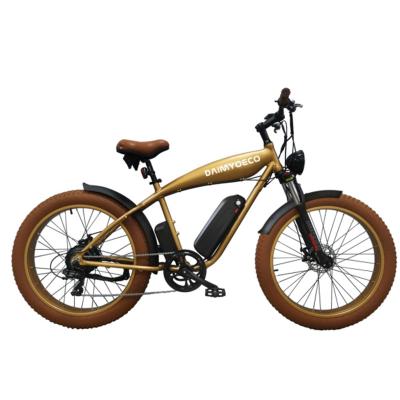 China Retro Aluminum Alloy 26inch Fat Tire Mountain Bike 48V Classic Vintage Electric Assist Pedal Ebike E-Bike for sale