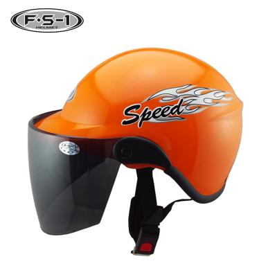 China ABS yellow color, orange color women riding moped helmet L, XL, XXL half size city electric scooter helmet full face helmet for sale