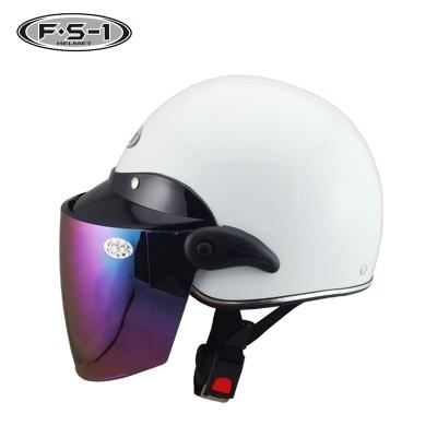 China ABS Color White S,M,L XL Customized Size Lady Road Off Moped Helmet EEC Approved Half Face Helmet For Electric Scooter for sale