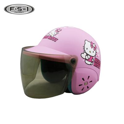 China Hello Kitty Decal Pink Color Face Full Safety Open Face Infant Motorcycle Helmet For Kids for sale