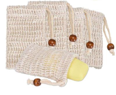 China All Natural Natural Sisal Soap Bag Exfoliating Mesh Bags Pouch Soap Bag For Massaging And Scrubbing for sale