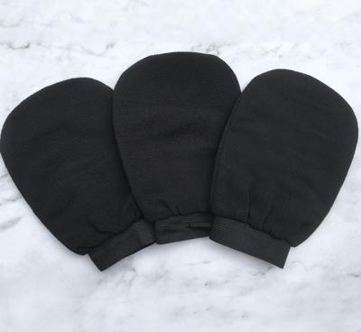 China Squishy Black Viscose Exfoliating Dead Skin Bath Glove Deep Cleansing Glove for sale