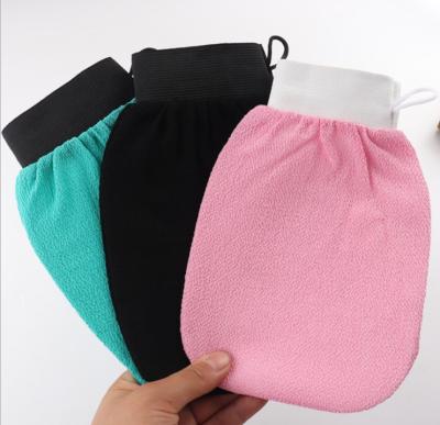 China Kessa Hammam Viscose Exfoliator Viscous Gloves Natural Raw Bath Rubbing Gloves for sale