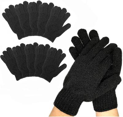 China EXFOLIATE Premium Black Double Sided Five Finger Exfoliating Glove Scrub Wash Mitt For Bath Or Shower Beauty Spa Dead Skin Cell for sale