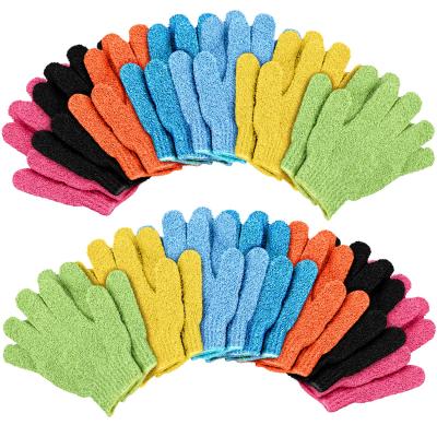 China EXFOLIATING Nylon Stretch Shower Gloves Foam Scrubber Cleaning Glove For Body Wash for sale