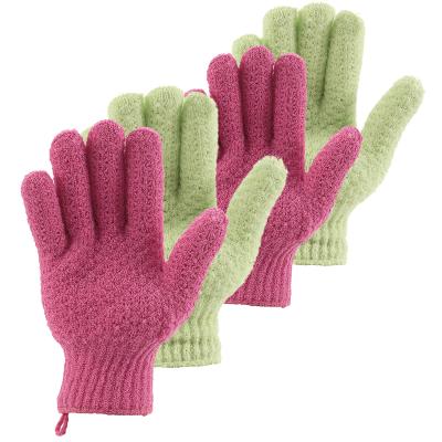 China Nylon Customize Lengthened And Large Exfoliating Rubbing Gloves Wash Body Scrubber For Shower, Spa, Massage for sale