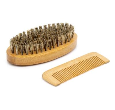 China Bamboo + Bristle Beard Brush and Beard Comb Set for Men Grooming Styling and Shaping - Handmade Wooden Comb and Natural Boar Hair for sale