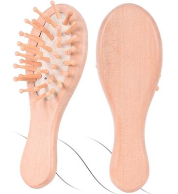 China Hotel Travel Mini Comb Pocket Hair Comb Wooden Scalp Massage Paddle Scalp Massager Hair Brush for sale