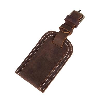 China Travel Leather Accessories Factory Supply OEM Soft Genuine Leather Luggage Tag for sale