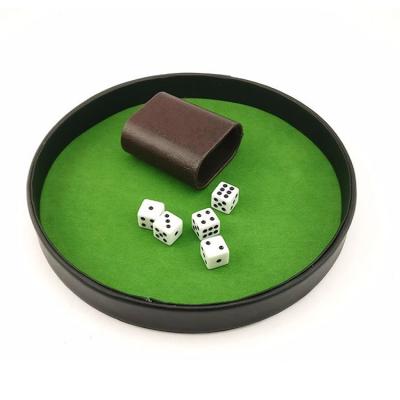 China Gambling Game Dies Cup And Cheaper Custom Leather Dies Tray Holder for sale