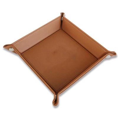 China Durable PU Leather Travel Valet Rolling Tray Dice Tray for sale