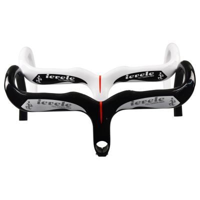 China Road Bikes Integral Bike Bent Bar Stem Road Full Carbon ievele Fiber Road Bend Handlebar 400/420/440mm High Strength Bicycle Handlebar for sale