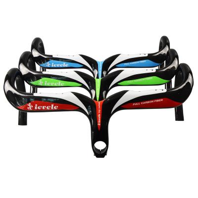 China Road Bikes Integral Bike Bent Bar Stem Road Full Carbon ievele Fiber Road Bend Handlebar 400/420/440mm High Strength Bicycle Handlebar for sale