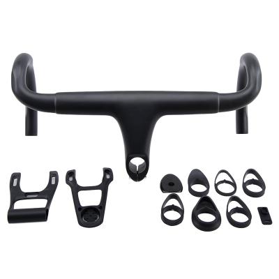 China Road Bikes Integral Bent Bar 6D Di2 Full Carbon Wacako Fiber Road Bend Stem Road Bike 400/420/440mm Bicycle Handlebar for sale