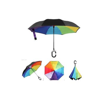 China Minimalist Double Layer Inverted Windproof Umbrella Folding Umbrellas Reverse for sale