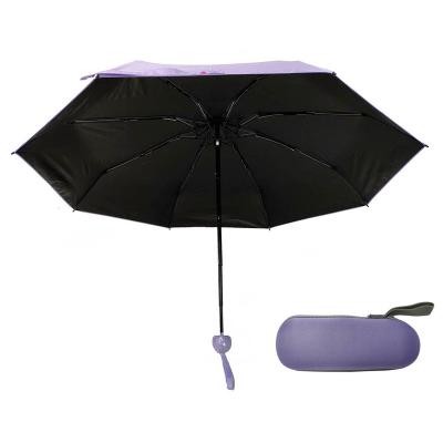 China Minimalist Guaranteed Quality Capsule Shape Umbrella Black Vinyl Coated EVA Case Small 5 Fold Umbrella for sale