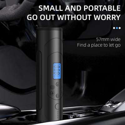 China Car Tire Compressor Portable Air Compressor Mini Inflator Handheld Tire Pump 4500mAh with Digital LCD LED Light for sale