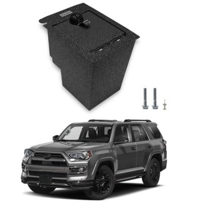 China Car Interior Security TuoJue Car Safe Box For Toyota 4 Runner 2010 To 2021 Interior Storage Vehicle Metal Accessories Gun Safe Box for sale