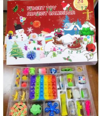 China Surprise Gift Box Sensory Toys Set Christmas Relaxing Squeeze Toys Christmas 24 Pack Stirring People Toy Advent Calendar for sale