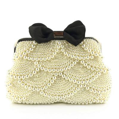 China High Quality New Arrival Women's Purses and Handbags With Bowknot Beaded Shoulder Clutch Bag Lady's Dinner Bag for sale