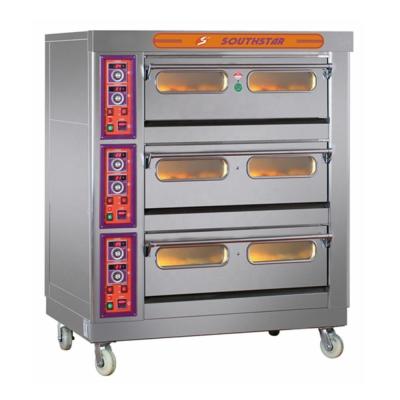 China Electric Bakery Southstar Deck Oven With 3 Decks 6 Trays For Supermarket&Shopping Mall for sale