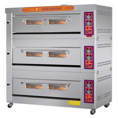 China Bakery Southstar Gas Deck Oven With 3 Decks 9 Trays For Supermarket&Shopping Mall for sale