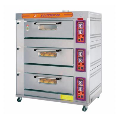 China Commercial Bakery Southstar Deck Oven With 3 Decks 6 Trays For Supermarket&Hotel for sale