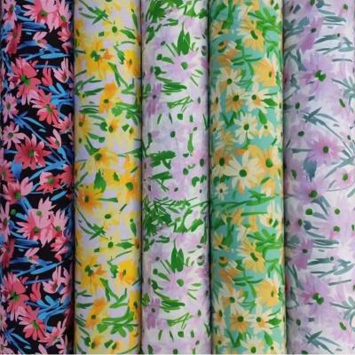 China Anti-Static Stretch Printing Fabric 100% Stock Fabric 100% Polyester Fabric 4 Way for sale