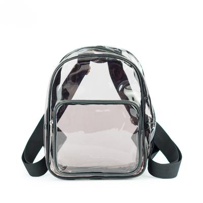 China Waterproof Custom Wholesale Clear Plastic Kids Backpack Transparent PVC School Bag for sale