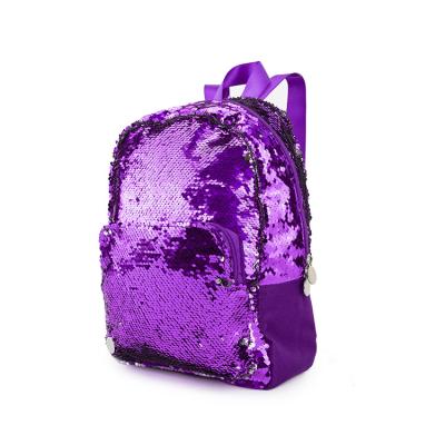 China Trendy Fashion Shining Blue Kids Sequin Backpack Glitter Reversible Bag For Kids Girls for sale