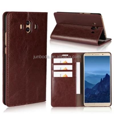 China Anti-fall Flip Leather Case for Huawei Mate 10 with Stand Crazy Horse Skin Cover for sale