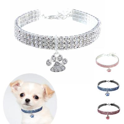 China Wholesale Luxury Rhinestone Diamond Pet Collar Dog Jewelry Cat Collar Pet Accessories JEWELED for sale