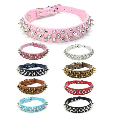 China Latest Popular JEWELED Dog Collar Anti-bite Rivet Pet Collar Middle and Large Dog Chain French Bulldog Collar for sale