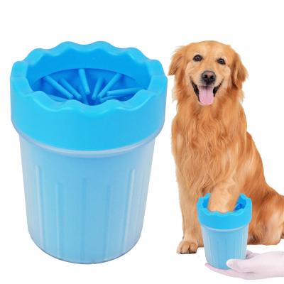 China Viable Portable Soft Silicone Dog Paw Cleaner Washer Cleaning Brush Pet Foot Wash Cup for sale