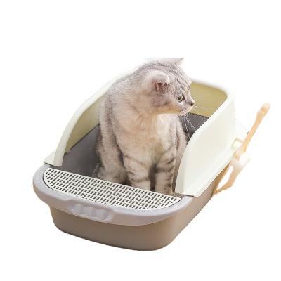 China Hot Sale Plastic Pet Stocked Cat Toilet Cat Training Toilet Kitten Toilet Boxes Cat Litter Box Semi Automatic for sale