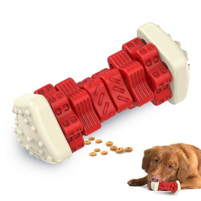 China Stocked A Mazon Success Ultra Durable Non-Toxic Pet Tooth Cleaning Rubber Chew Toy For Aggressive Bone Interactive Toys Dog Chews for sale