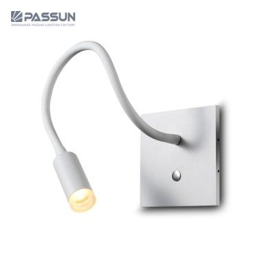 China Use Only PASSUN Hotel Indoor Aluminum Painted White Bed Or Wall Recessed Led Reading Lights for sale