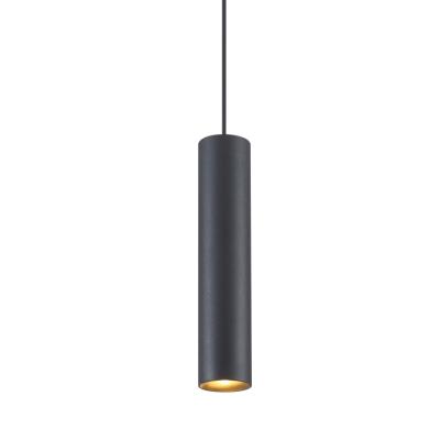 China D60*H300 mm modern cylinder residential aluminum black painted pendant lights with led gu10 for sale