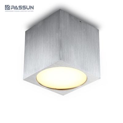 China Surface Mounted Aluminum Brushed Square SMD D105mm 10w LED Silver Surface Mounted Ceiling Light for sale