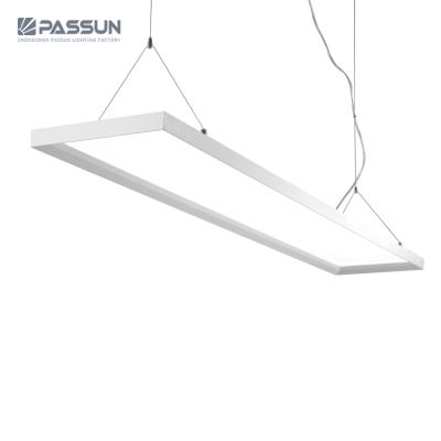 China Residential 1200*300*30 mm 40w White Frame Led Suspended Hanging Panel Light for sale