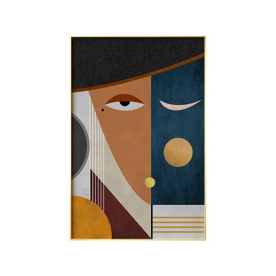 China Geometric Living Room Home Decorative Abstract Modern Figure Painting Canvas Art Decoration for sale