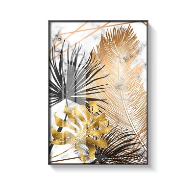 China Large Gold Foil Wall Art Abstract Gold Foil Canvas Paintings Canvas Hotel Restaurant Decorative for sale