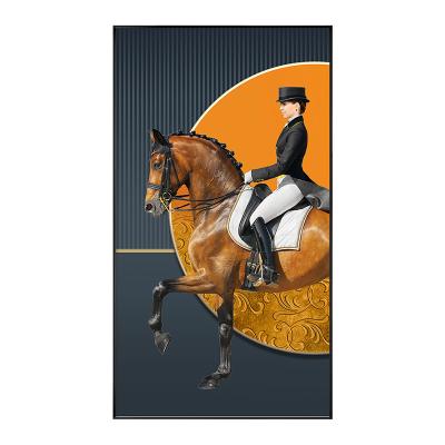 China Classic Classic Knight Golden Horse Wall Painting Large Art Canvas Paintings Hotel Restaurant Decorative for sale