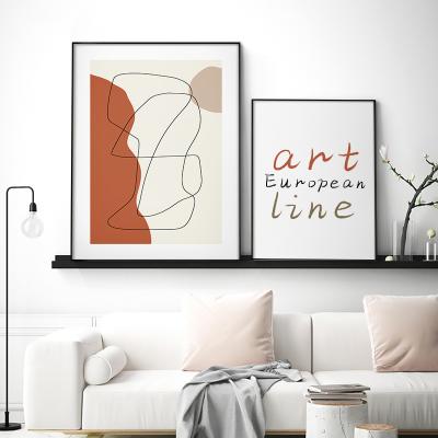 China Minimalist Europe Pattern Letters Print Art Pictures Nordic Home Decor 5 Panel Canvas Painting Framed Posters for sale