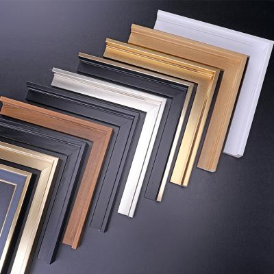 China Classic Large Size Beveled Gold Spray Wall Mounted Mirror Painting PS Frame Strips for sale