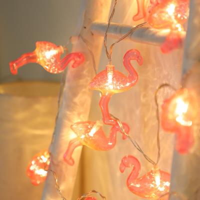 China Starfish Fairy Wedding Outdoor Decorative Lights Summer Patio 8.5Ft Pink Flamingo String Lights For Birthday Party Fiesta Garden for sale